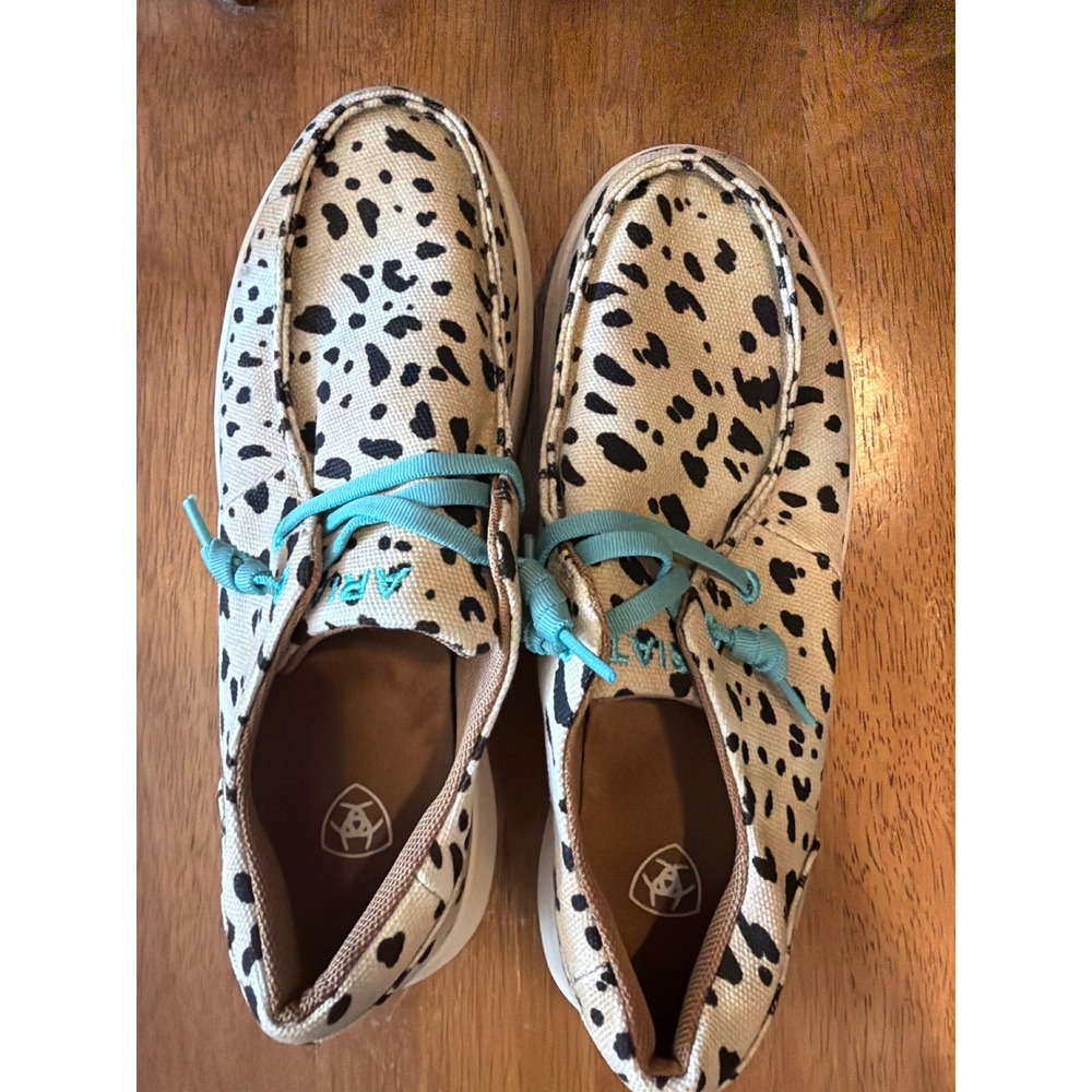 Ariat Cruiser Womens 6.5B Cheetah Animal Print Turquoise Slip On Shoes 10044